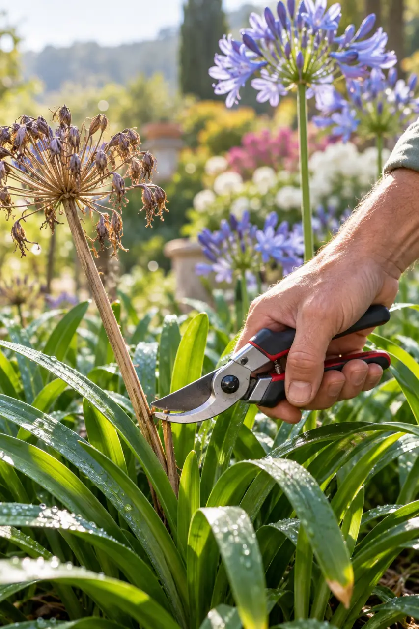 Taille des agapanthes : préservez les feuilles vertes pour favoriser la floraison