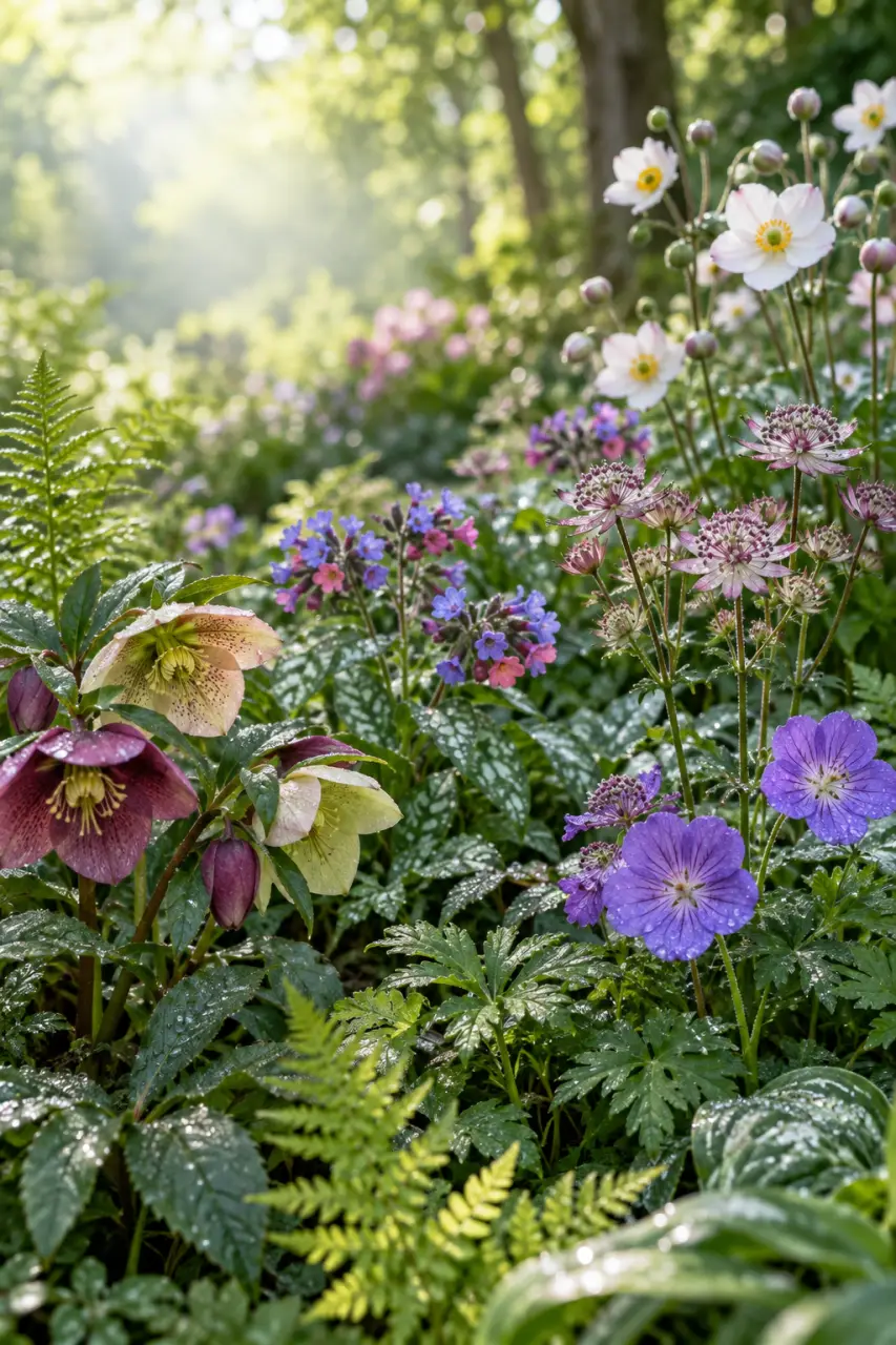 Quelle vivace d’ombre fleurit longtemps ? 5 choix, un sol adapté et des relais jusqu’aux gelées