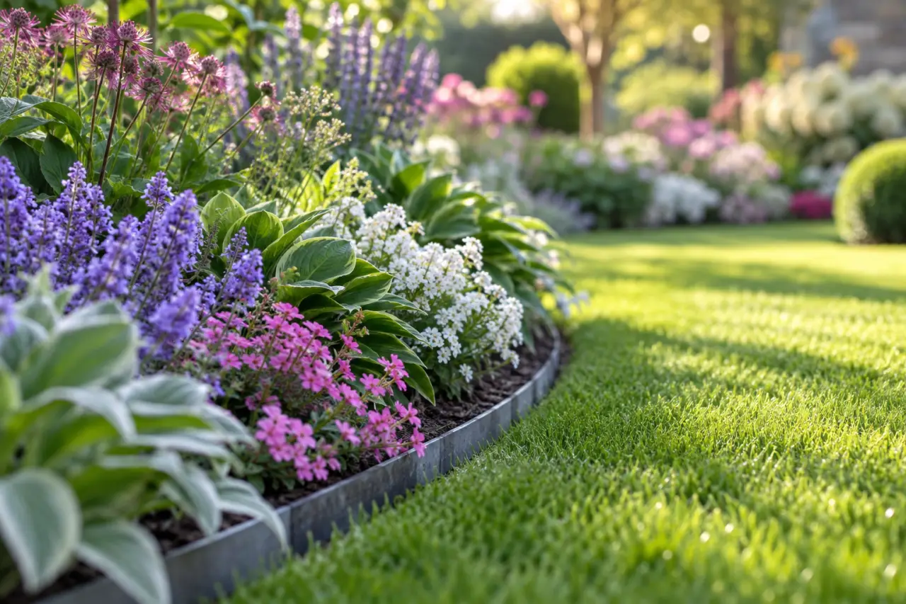 Bordure fleurs jardin : délimiter la pelouse et donner du relief aux massifs
