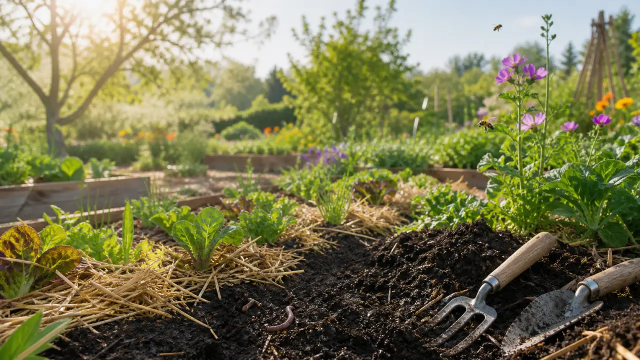 Préparation du sol d’un potager en permaculture