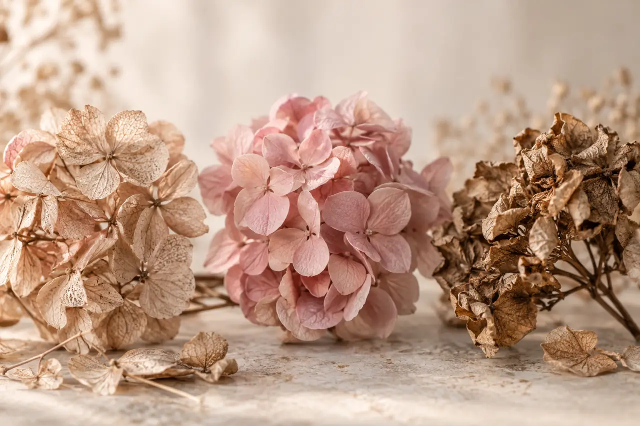 Hortensia séché ou stabilisé : 3 textures pour choisir la bonne décoration
