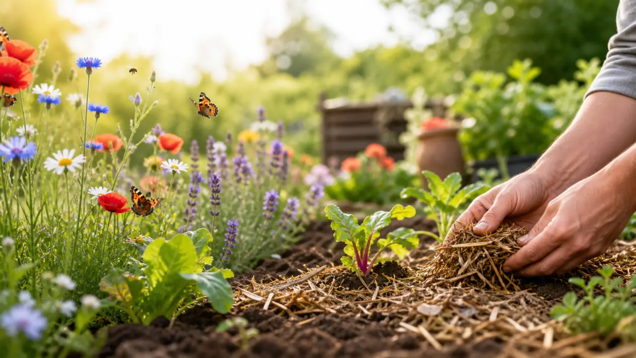 Jardin vivant, sol nourri et fleurs favorables aux pollinisateurs